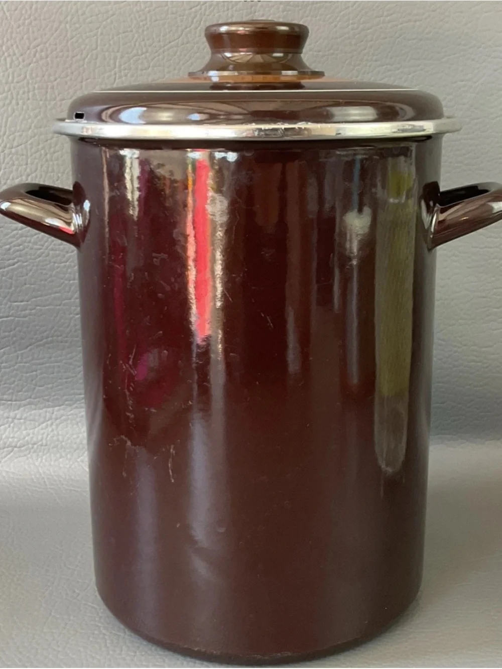 Vintage Brown Kemmler Enamored Asparagus Pot German
